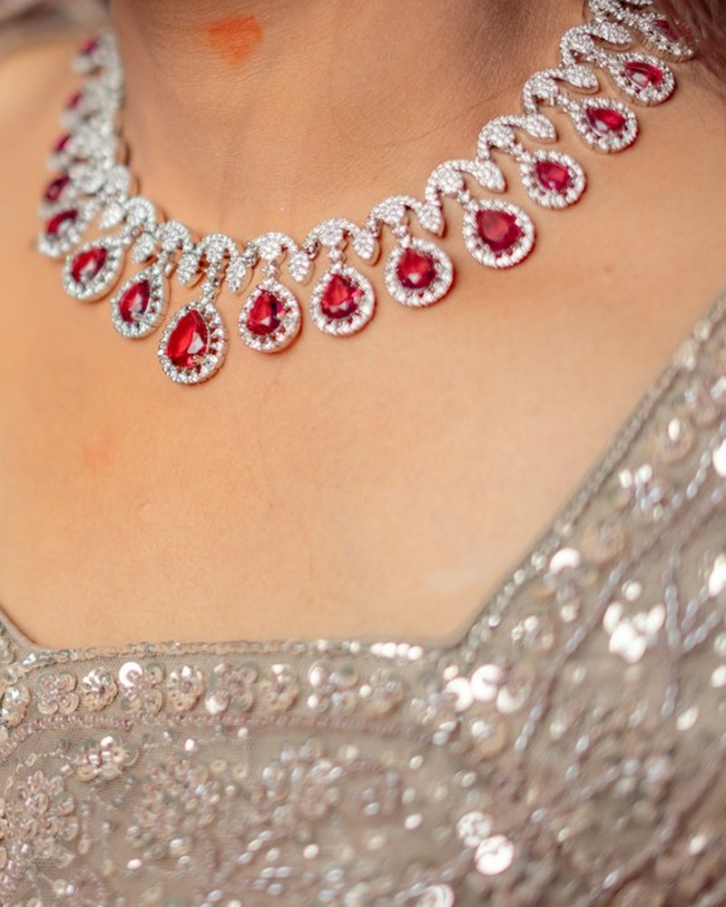 Ruby and diamond necklace